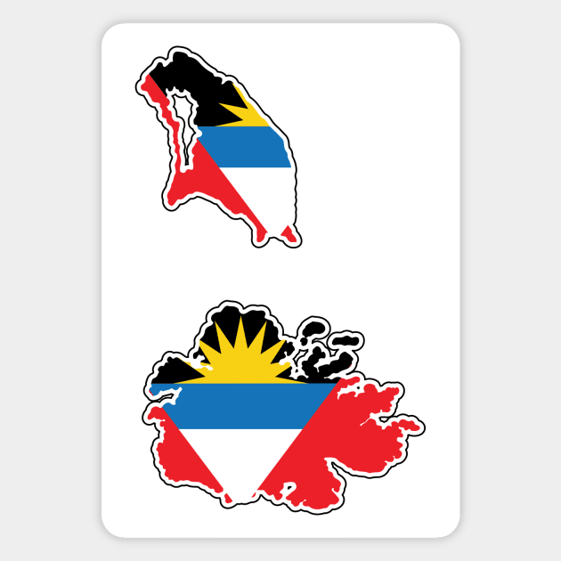 Antigua and Barbuda National Flag in Map Magnet by IslandConcepts